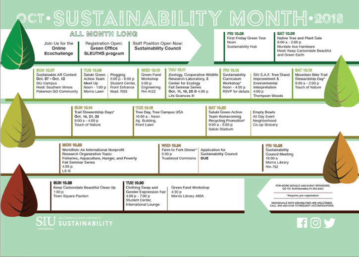 sustainability month calendar